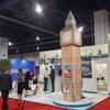 Londons airports offered a replica of Big Ben on the trade show floor of World Routes 2013 on Oct. 7, 2013.